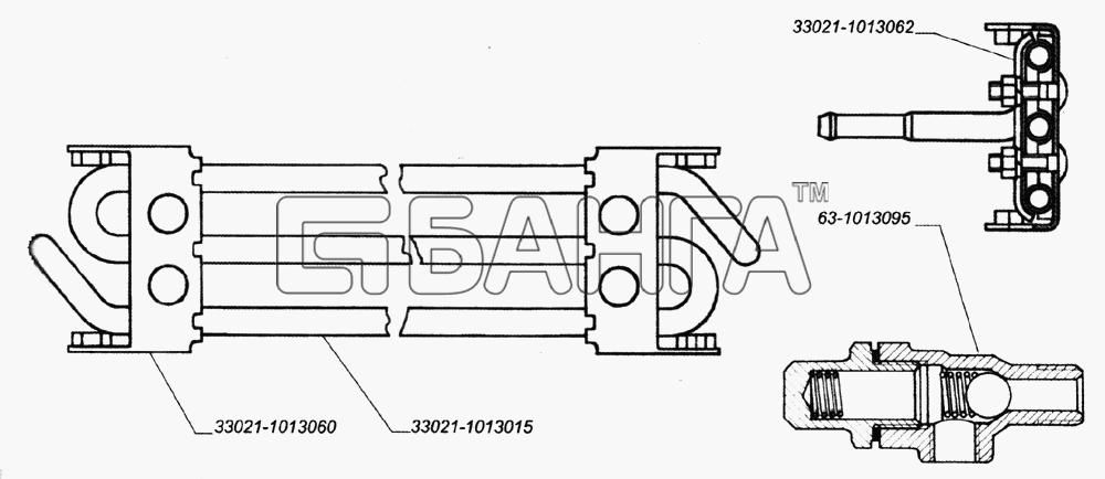 ГАЗ ГАЗ-2705 (дв. ЗМЗ-406) Схема Радиатор масляный клапан радиатора